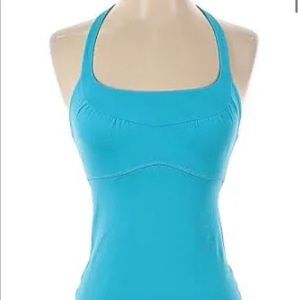 Blue Lululemon top with built in bra
